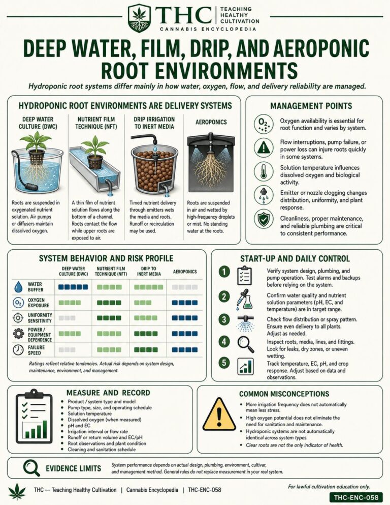 Deep Water Film Drip and Aeroponic Root Environments