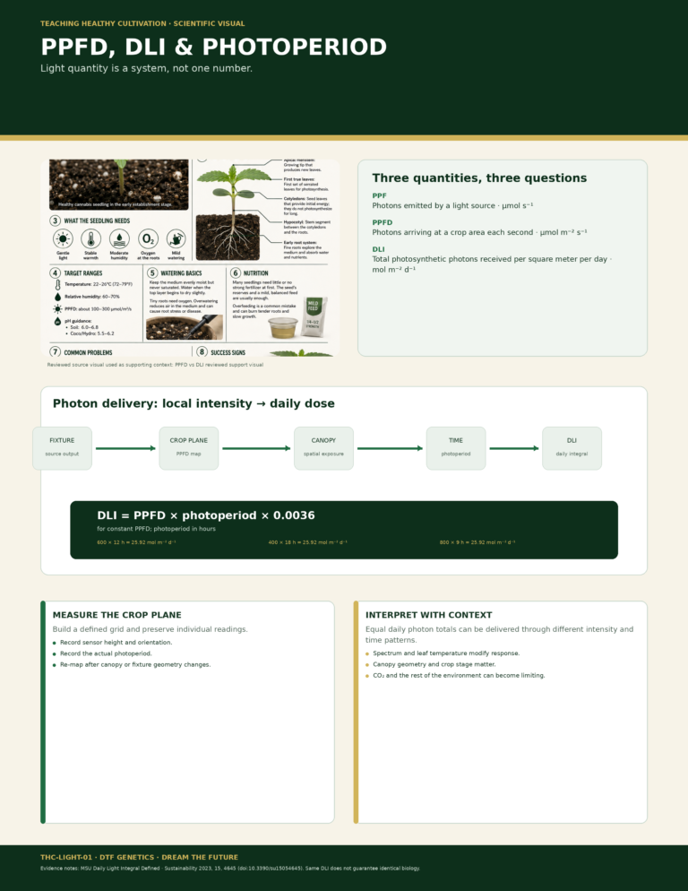 LIGHT 01 PPFD DLI Photoperiod Full Sheet Infographic
