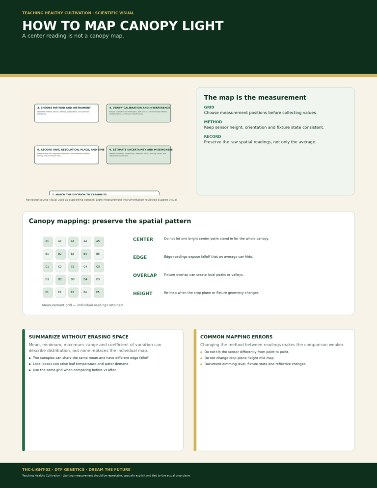 LIGHT 02 Lighting Canopy PPFD Mapping Full Sheet Infographic