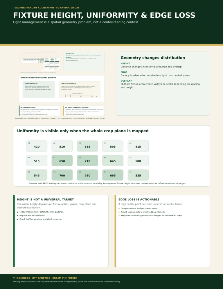 LIGHT 05 Fixture Height Uniformity Edge Loss Full Sheet Infographic